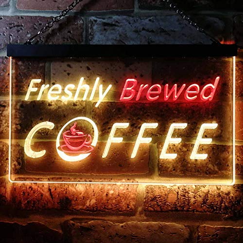 Freshly Brewed Coffee Dual Color Led Neon Sign